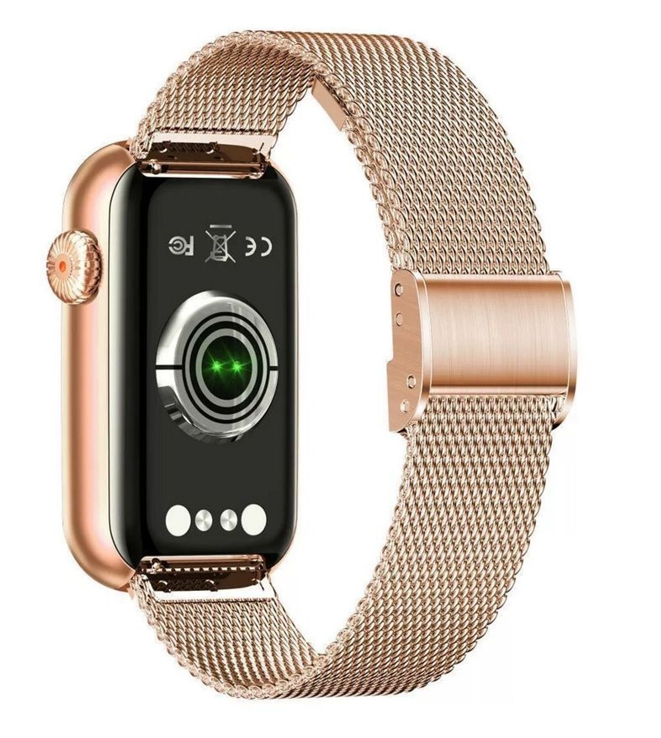 Smartwatch damski na bransolecie Garett Wave RT złoty stalowy.jpg